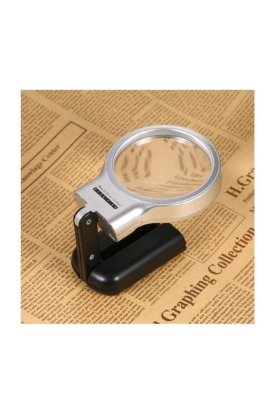 Suvawin 3X 4.5X Katlanabilir Ayarlı Büyüteç 10 Led Işık El veya Masa Akrilik Optik Lens - 6