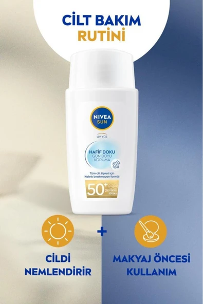 SUN SPF50 Hafif Dokulu Güneş Koruyucu Yüz Kremi 40ml, Yüksek Güneş Koruyucu, Erken Yaşlanma Karşıtı - 2