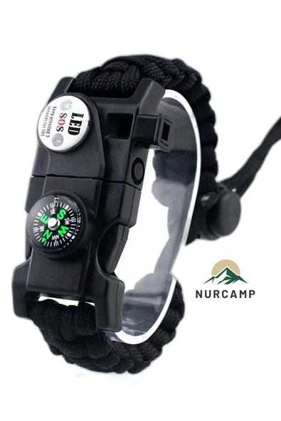 Nurcamp Paracord Kamp Bileklik Hayatta Kalma Bilekliği