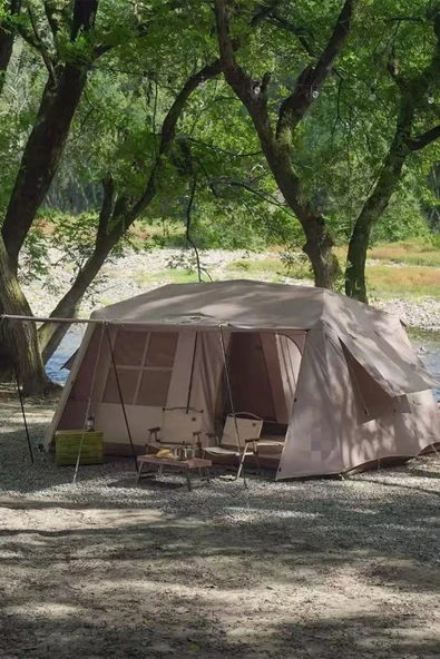 Nurcamp 10 Kişilik Tenteli Dayanıklı Pencereli Aile Kamp Çadırı 290x400x190 - Resim 2
