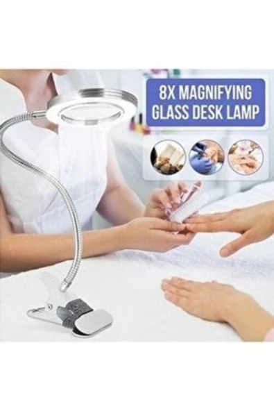 teknom Büyüteç Mandallı Masa Büyüteci Çalışma Lambası Kitap Okuma Makyaj Büyüteci Oje Tırnak Bakım Büyüteci - 4