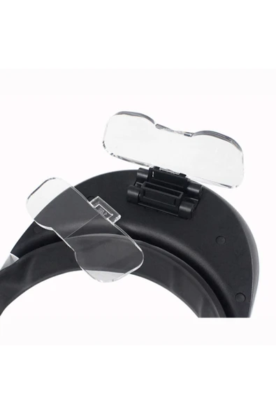 ART Kafa Büyüteç Lup Mercek Set Led Işıklı 5 Farklı Ölçüde Lensleriyle Profesyonel Başlık - Resim 3