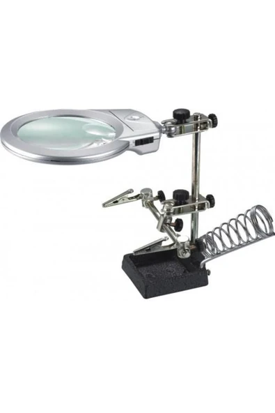 Comet Mg16129-b Masaüstü Işıklı Büyüteç Yardımcı El Lehimleme Standı 130mm ürün görseli