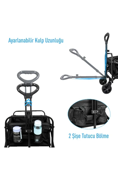 seven moose Seven Moose Katlanır Taşıma Arabası Kamp Araba Portatif Araba - Resim 4