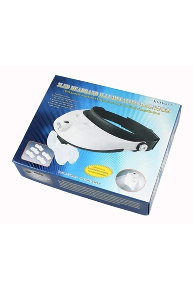 ART Kafa Büyüteç Lup Mercek Set Led Işıklı 5 Farklı Ölçüde Lensleriyle Profesyonel Başlık - Resim 4