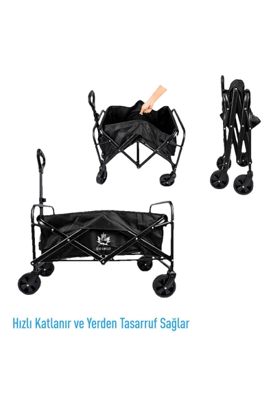 seven moose Seven Moose Katlanır Taşıma Arabası Kamp Araba Portatif Araba - Resim 2