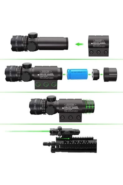 Bosile Taktik Ayarlanabilir Yeşil Lazer Sight Dot - 2