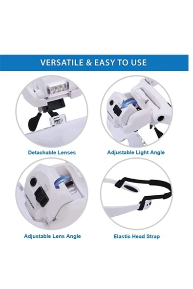 Art&Gift Büyüteç Başa Takılan 9898.7 Şarj Edilebilir 5led Işıklı Büyüteç - 3