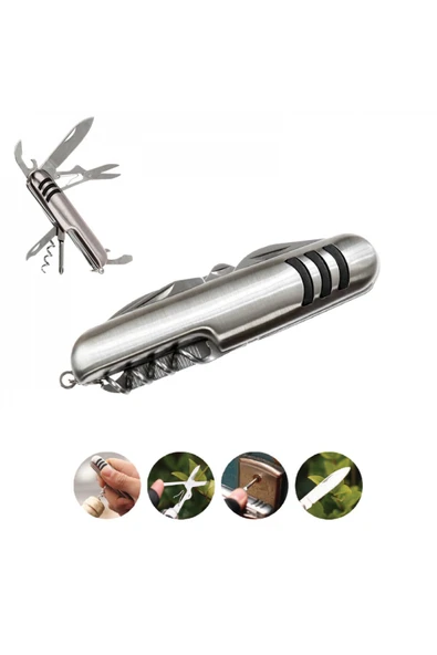 Kritik Ticaret 7 Fonksiyonlu Metal Kamp Ve Cep Çakısı Çok Amaçlı Çakı - Katlanır Metal Çakı