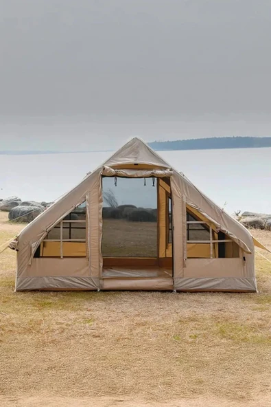 Nurcamp 6 Kişilik 4 Mevsim Şişme Kamp Çadırı 300x210 Pompalı Set ürün görseli