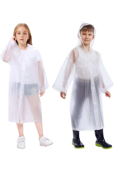 Nurcamp Beyaz Çocuk Yağmurluk Marcygm011