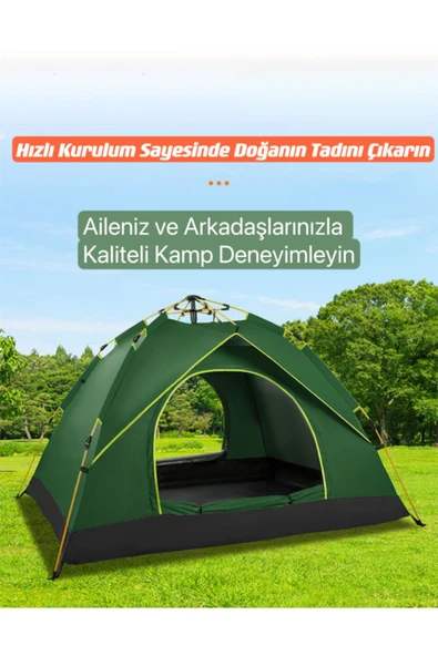 SHUFA 2-4 Kişilik Otomatik Çift Katman Çift Kapılı Kamp Outdoor Plaj Piknik Çadırı 200*150*125CM - Resim 3