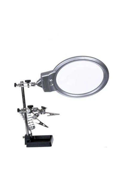 Comet Mg16129-b Masaüstü Işıklı Büyüteç Yardımcı El Lehimleme Standı 130mm - Resim 2