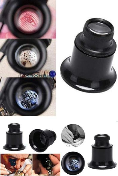 SSMobil 1 Adet Super Kuyumcu Saatçi Büyüteci 20x Lüp Büyüteç Saat Takı Tamir Göz Mercek Makro Lens ürün görseli