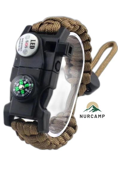 Nurcamp Paracord Kamp Bileklik Hayatta Kalma Bilekliği
