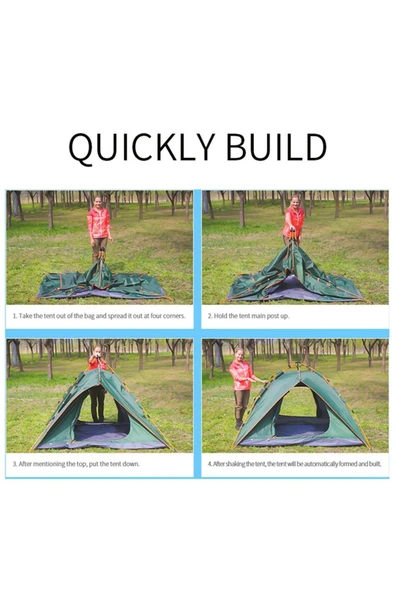 Nurcamp Çift Katmanlı Konfor ve Kolaylık 4 Kişilik Otomatik Çadır Hızlı Kurulum ve Ekstra Koruma! - 6