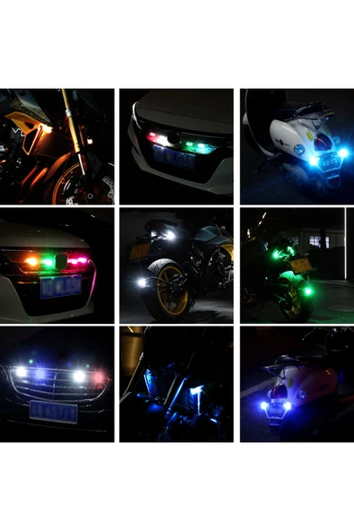 Bosile 9 Lu Led Motosiklet Bisiklet Scooter Anti-çarpışma Ledi MOTOLED - 8