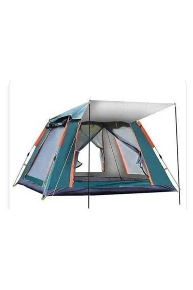 DOĞA KAMP 4 Kişilik Tenteli Otomatik Kamp Çadırı Yeşil 215x215x145 - 3