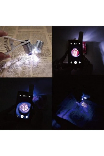 Bosile Evrensel Led Işıklı Mini Cep Mikroskobu, Tüm Kameralı Telefonlar Için - Resim 6