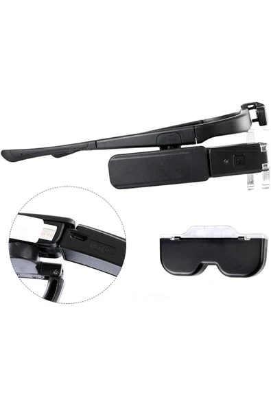 Sezen Şarjlı Gözlük Tip Büyüteç Mercek Lup Lensleriyle Taşıma Çantalı - Resim 7