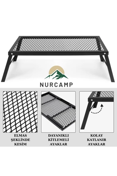 Nurcamp Ateş Üstü Katlanabilir Izgara Mangal Büyük Boy