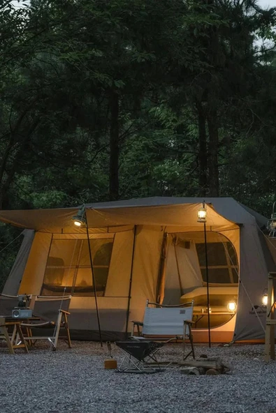 Nurcamp 10 Kişilik Tenteli Dayanıklı Pencereli Aile Kamp Çadırı 290x400x190 - Resim 5