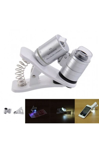 Nikula Evrensel Led Işıklı Mini Cep Mikroskobu Tüm Kameralı Telefonlar Için 9882-w - 2