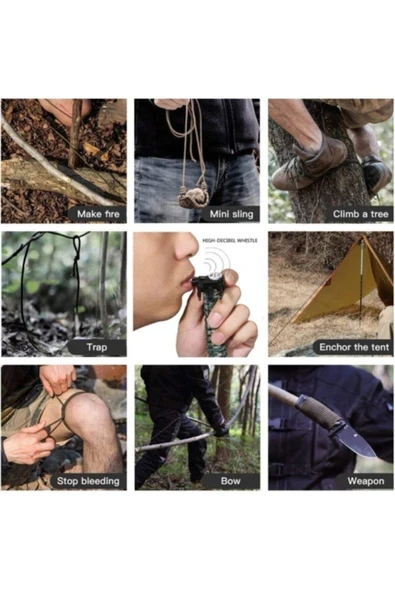 Nurcamp Out-4300 Hayatta Kalma Bilekliği Siyah - Resim 3