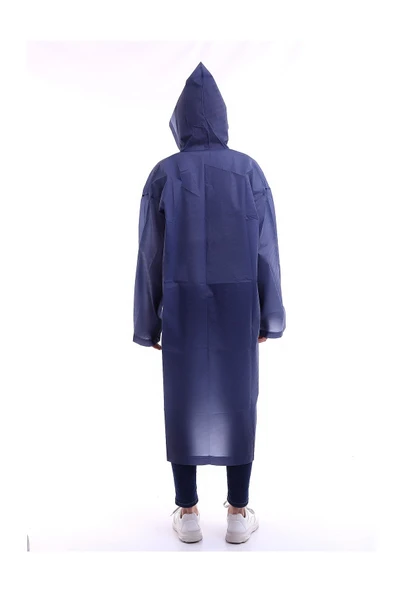 ÖNDER MODA Kadın Erkek Antrasit Kapüşonlu Çıtçıtlı Eva Yağmurluk Rüzgarlık - 3