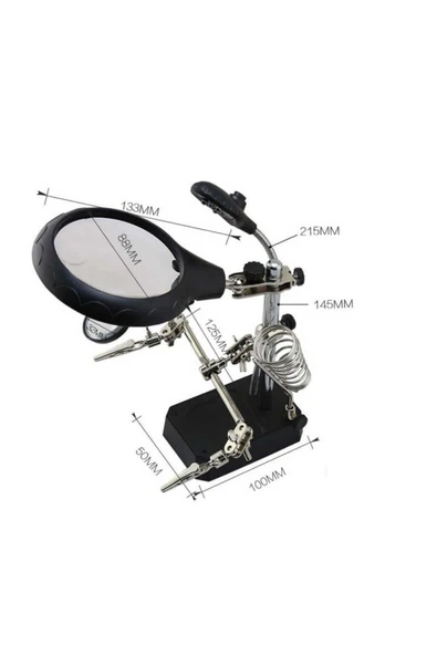 Powermaster Masaüstü Ledli Mg16129-c Mini Havya Standı Pcb Tutucu Büyüteç - 2