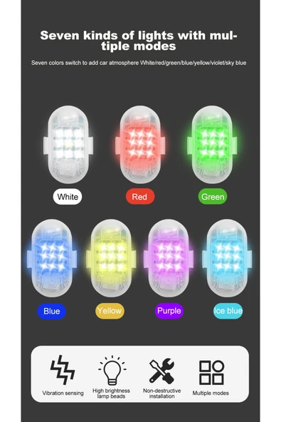 Bosile 9 Lu Led Motosiklet Bisiklet Scooter Anti-çarpışma Ledi MOTOLED - 5