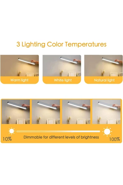 Bosile Kumandalı Masa Lambası Gece Lambası 3 Farklı Işık Seçeneği - USB'li Taşınabilir Mıknatıslı - 2