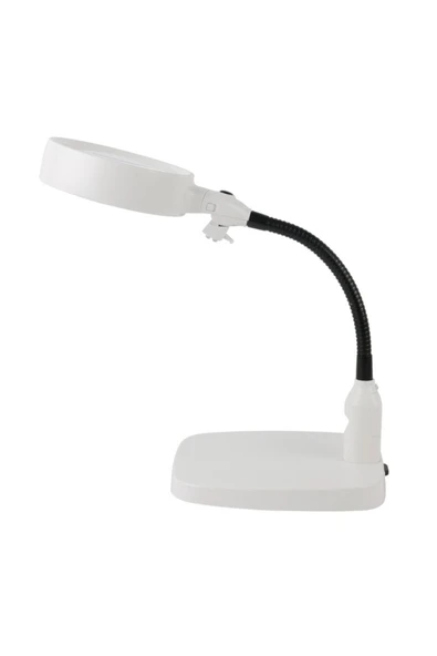 Bosile Masa Üstü 10x Led Işıklı Büyüteç Okuma El Sanatları Onarım Büyüteç - Resim 3