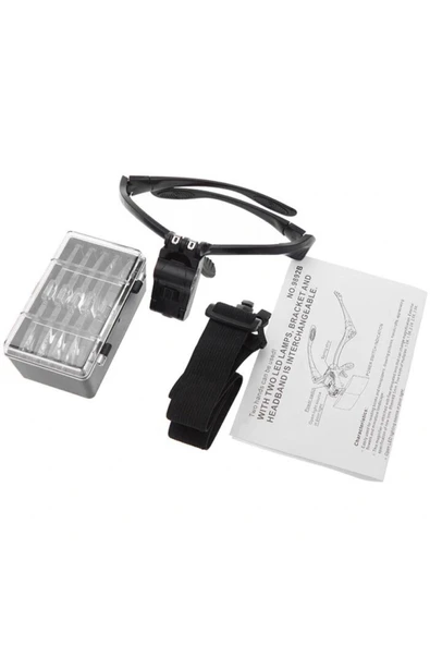 Bosile Işıklı Gözlük Büyüteç - 5 Farklı Lens - 7