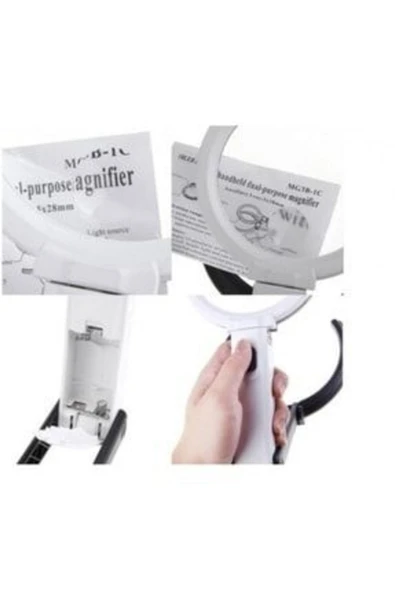 teknom Led Işıklı Masa Üstü Büyüteç Çalışma Büyüteci El Büyüteci - 7