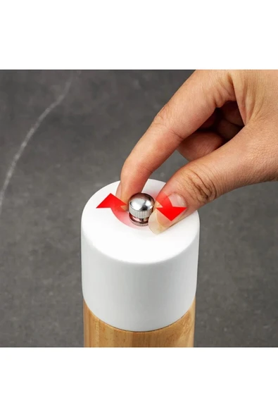 Bosile Ahşap Baharat Karabiber Tuz Öğütücü Değirmen Tuzluk Baharatlık 16 Cm 2'li Set Meşe Ağacı - 8