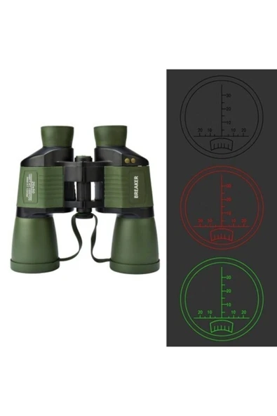 Bosile Breaker Profesyonel Içinde Telemetre Ölçek Işıklı Avcılık Dürbün 20x50 - Resim 2