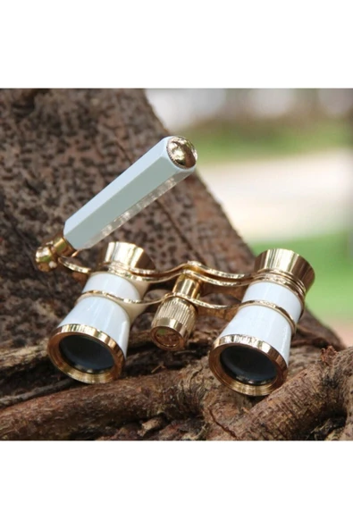 Bosile 3x25 Prinç Beyaz Metal Kaplamalı Gemi,doğa,tiyatro,opera Tutamaklı Izleme Dürbünü - Resim 2
