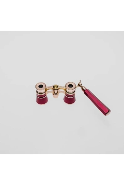 Bosile Prinç Metal Kaplamalı Deri Kılılflı Işlemeli Retro Görünümlü tiyatro Opera Dürbünü - Resim 2