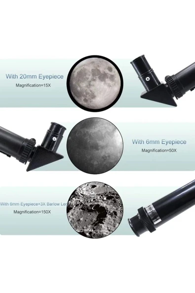 Nikula 400x70mm Açıklıklı Refrakter Teleskoplar 15x-150x Telefon Adaptörlü Reflex - 4