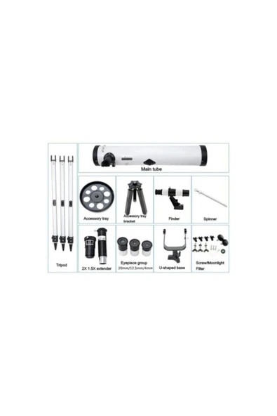 Nikula 76 X 700 Profesyonel Aynalı Uzay Teleskopu Beyaz - 2