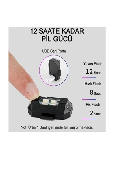 DNA Şarjlı Mini Led Işık/motor Çakar Led/drone Işığı/anti Çarpışma Uyarı Işığı - 3