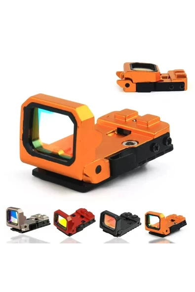 Bosile Taktik RMT Flip Red Dot Sight Holografik Refleks Katlama Kapsamı 20mm Picatinny Mount Tan Rengi - Resim 6