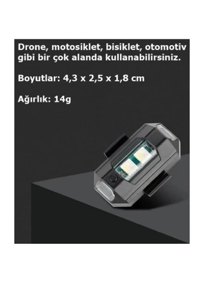 DNA Şarjlı Mini Led Işık/motor Çakar Led/drone Işığı/anti Çarpışma Uyarı Işığı - 4