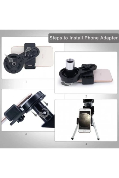 Bosile 400 x 70 Mm Refrakter Teleskoplar (15X150X), Telefon Adaptörlü Reflex (Karayı Düz Göstermekte) - 3
