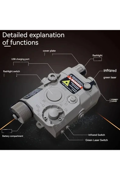 Bosile Peq15 için taktik kutu lazer lazer kızılötesi pil kutusu el feneri Jinming hassas grev SLR taktik - Resim 4