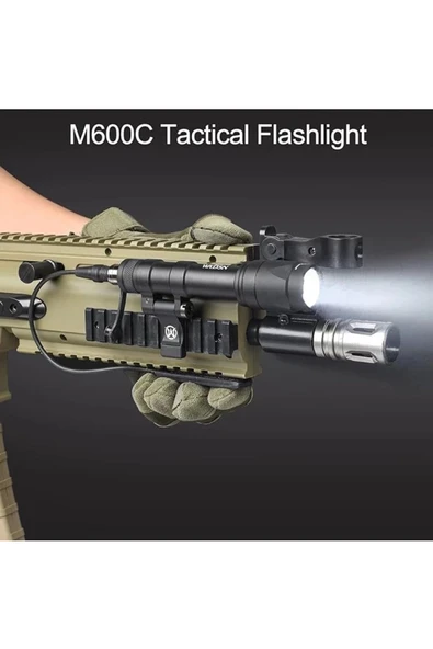 Bosile TAKTİK EL FENERİ KABLOLU Scout Light LED Flashlight Weapon Remote Switch Picatinny - Resim 2