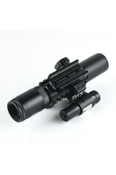 Bosile Nikula 3-9X26 EG  Dürbünü Çift Işıklı Raylı + Mini Lazer Jg5 - Resim 3