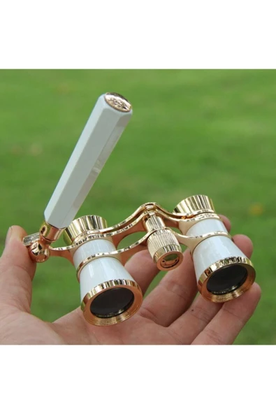 Bosile 3x25 Prinç Beyaz Metal Kaplamalı Gemi,doğa,tiyatro,opera Tutamaklı Izleme Dürbünü - Resim 3