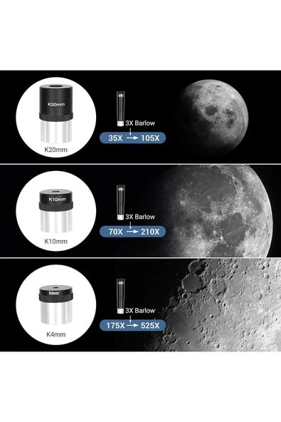 ESSLNB 70/700 Refraktör Teleskop Astronomi Profili 525X Büyütme Yıldızlı Teleskop - 2